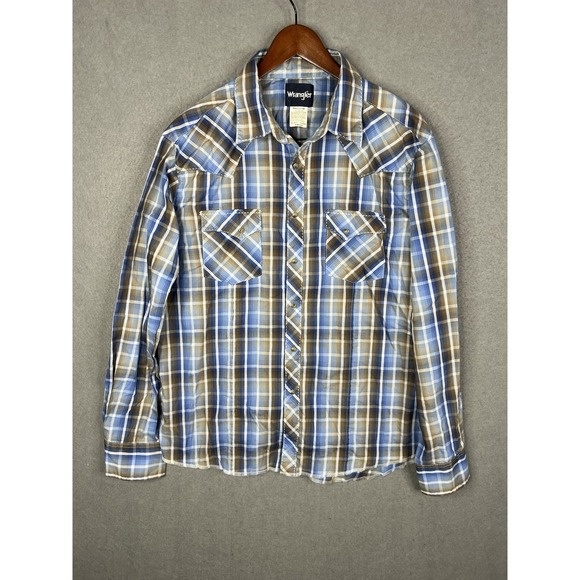 Wrangler Pearl Snap Shirt Adult Size XL Multicolor‎ Casual Western Mens - Picture 1 of 6